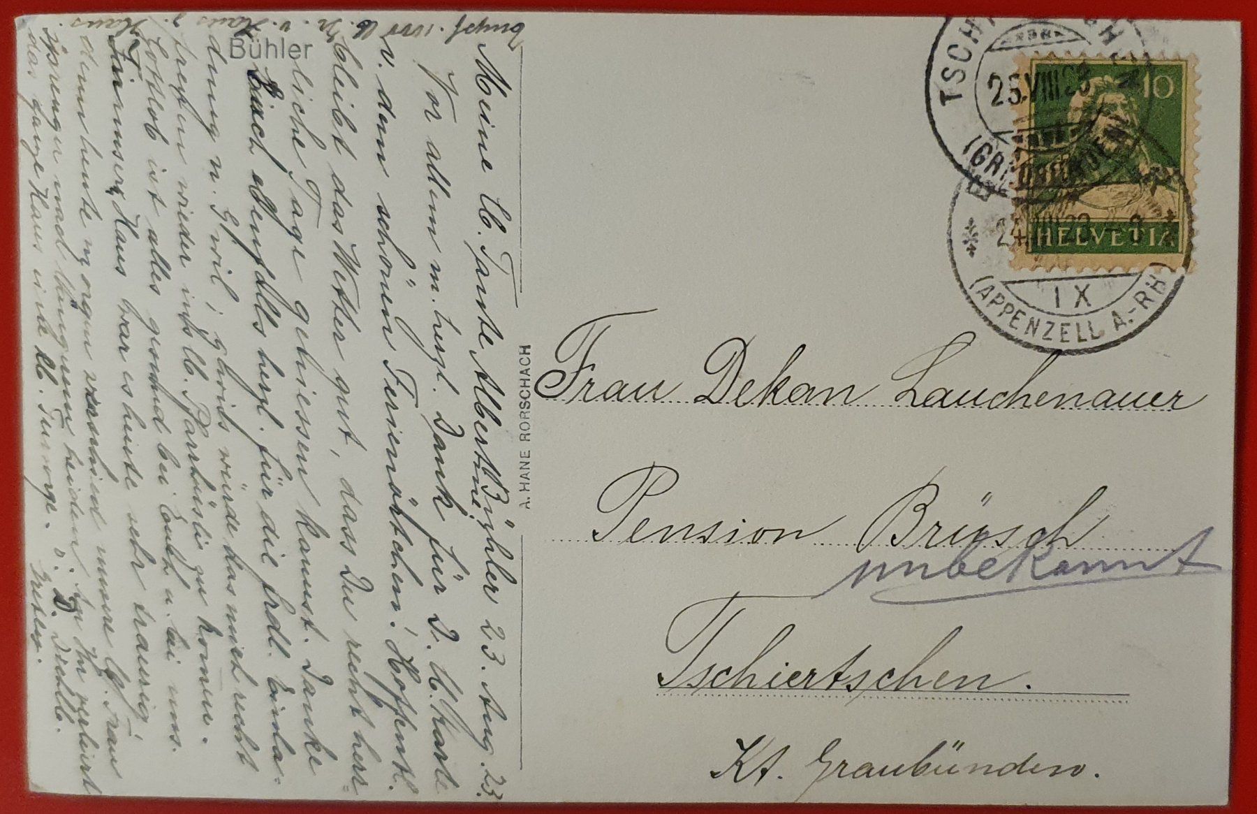 Cartoline postali: Bühler 1923 – Usato da Kreuzlingen venduto da Rschweiz1 1
