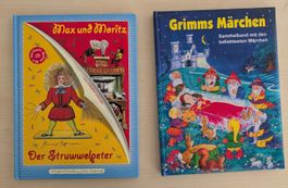 Zwei Märchenbücher (Grimm, Max und Moritz, Struwwelpeter)