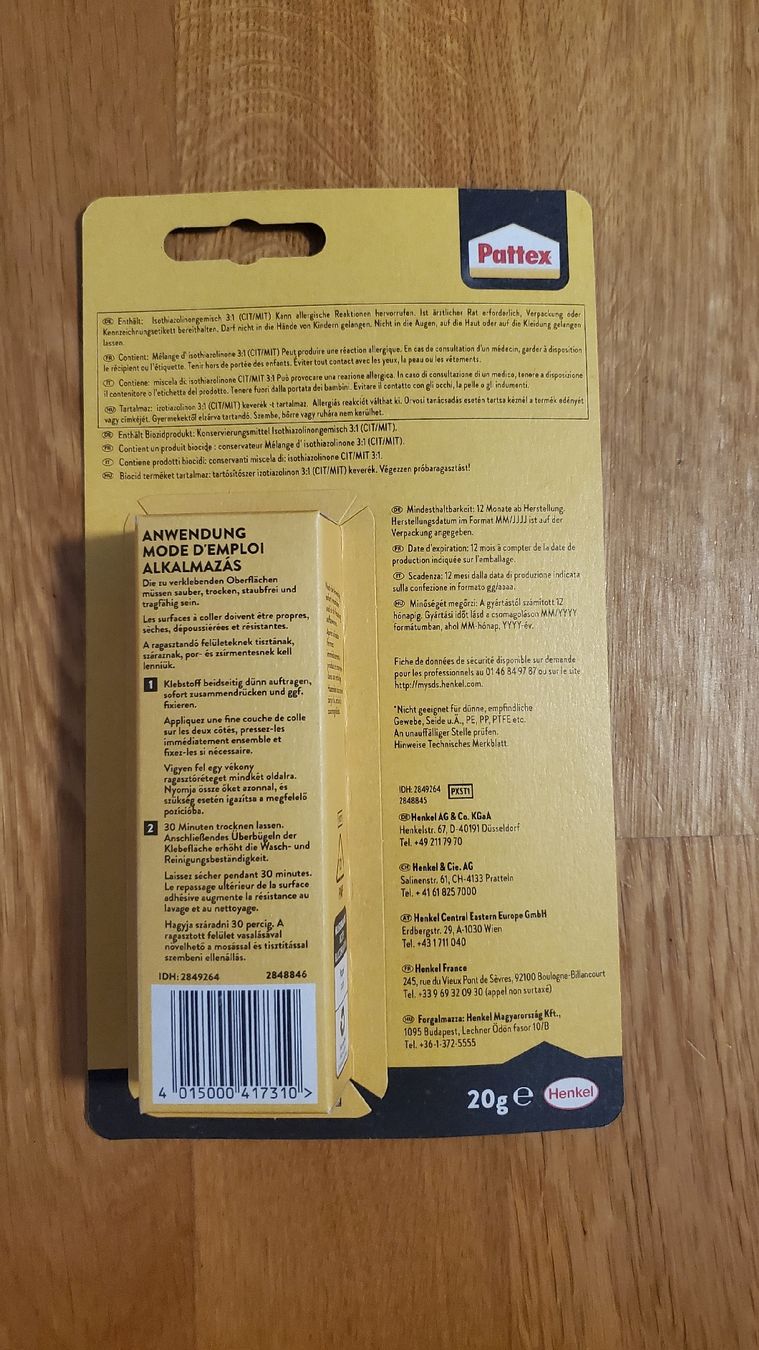 Alle Werkzeuge: Pattex Spezial Textil-Kleber – Neu und originalverpackt aus Uster von lof_2xmz 1