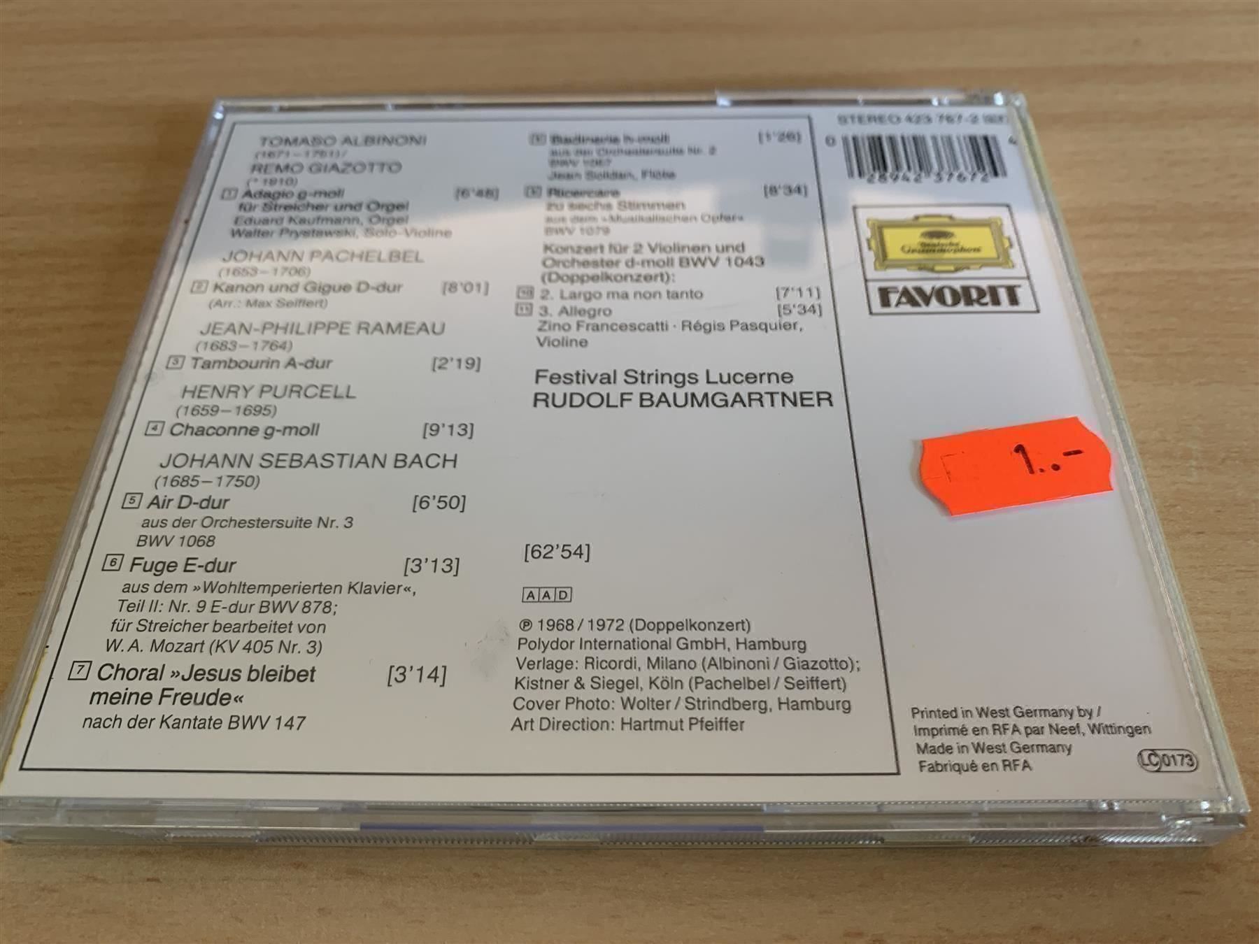 CD: Adagio - Zauber des Barock – Usato da Rikon im Tösstal venduto da Alpenmutz 1