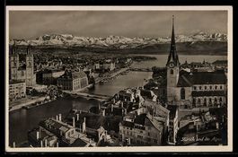 AK Zürich, Zürich und die Alpen