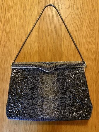 Vintage Abendtasche, perlenbestickt, Metallrahmen