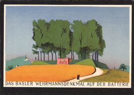 Flugpostkarte Wehrmannsdenkmal Basel , 10.5.1925