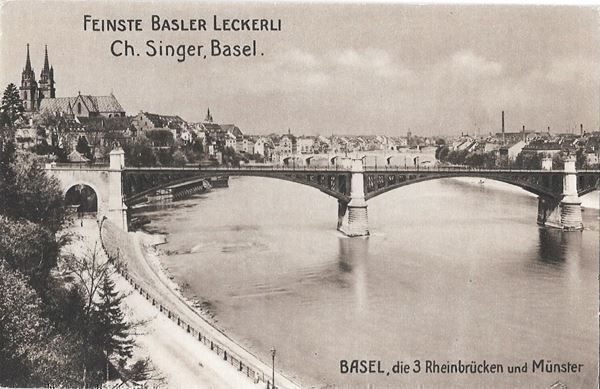 Ansichtskarten: Basel Werbung Basler Leckerli Ch. Singer – Gebraucht aus Olten von clotaldi