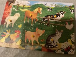 Holzpuzzle Bauernhoftiere für Kinder.
