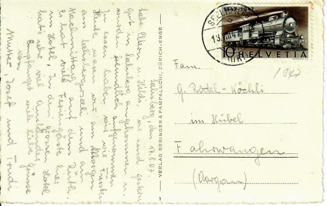 Cartoline postali: Urnersee  1947 – Usato da Hochdorf venduto da Ziegel-16 1
