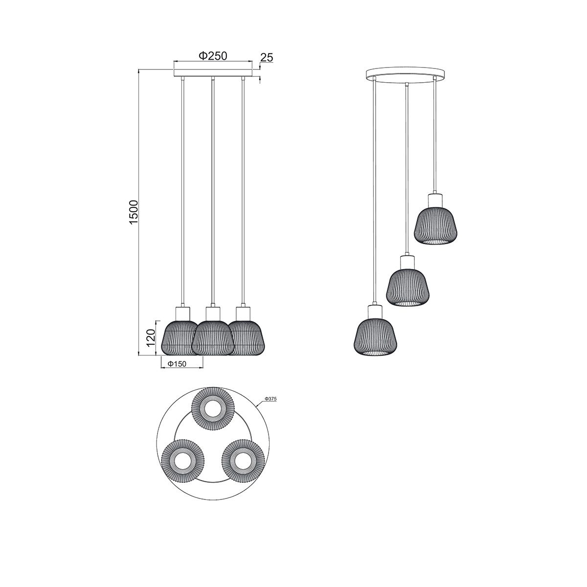 Kronleuchter & Deckenlampen: Pendelleuchte, 3 Strahler, Glas, 37 cm Ø – Neu (gemäss Beschreibung) aus Kreuzlingen von Smart-Light 7