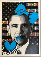 Death: Keith Haring & Obama, Pop Art, signiert