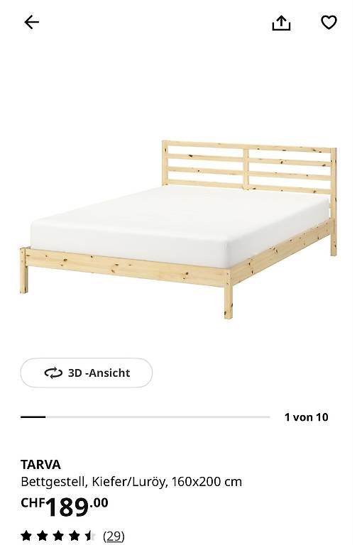 Ikea Betten: Ikea Tarva Bettgestell, kaum gebraucht – Gebraucht aus Weesen von ida_vhm8
