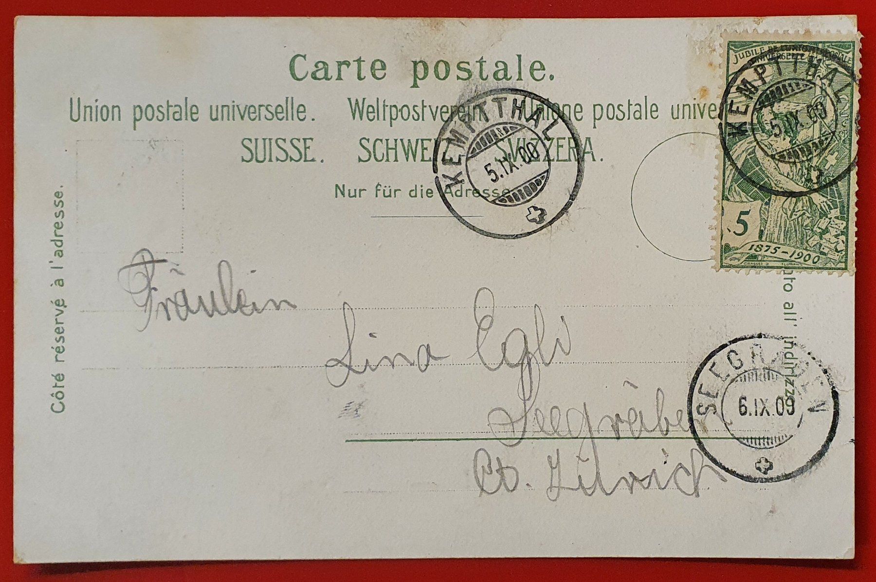 Cartoline postali: Gruss aus Kempttal 1900 – Usato da Kreuzlingen venduto da Rschweiz1 1