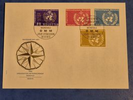 Ersttagsbrief Organisation Météorologique Mondiale 30.8.1973