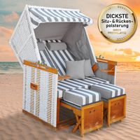 Strandkorb Norderney Deluxe Gartenliege Grau XXL