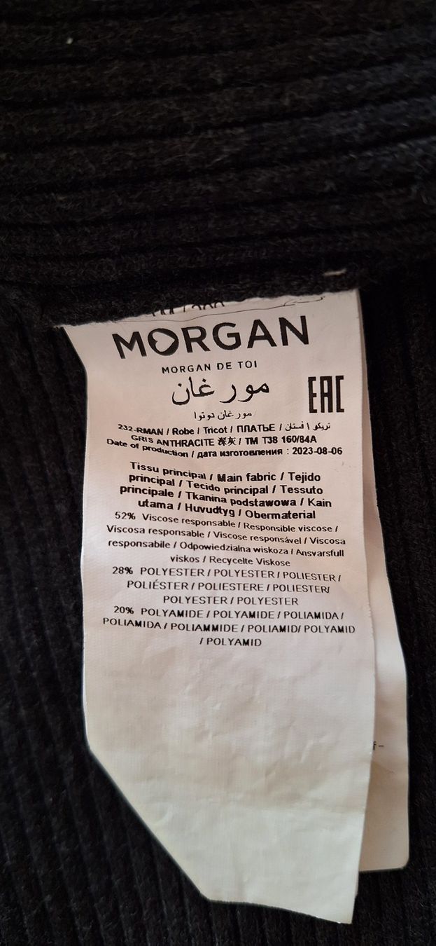 Morgan Vestiti: Morgan, robe gris anthracite – Nuovo e nell'imballaggio originale da Lussery-Villars venduto da pousinete02 3
