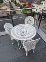 Shabby Chick Gartentischset Eisen weiss 3 Stühle 1 Tisch