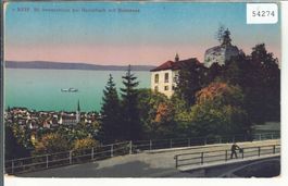 St. Annaschloss bei Rorschach mit Bodensee - Litho