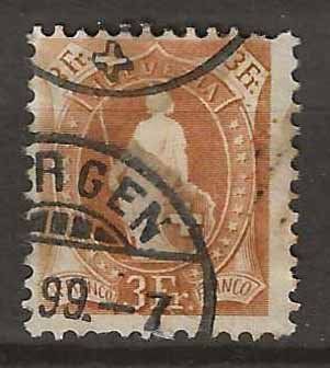 Tous les timbres: CH072a - Helvetia debout 72a obl. – D'occasion à Trélex par Phil_Albert