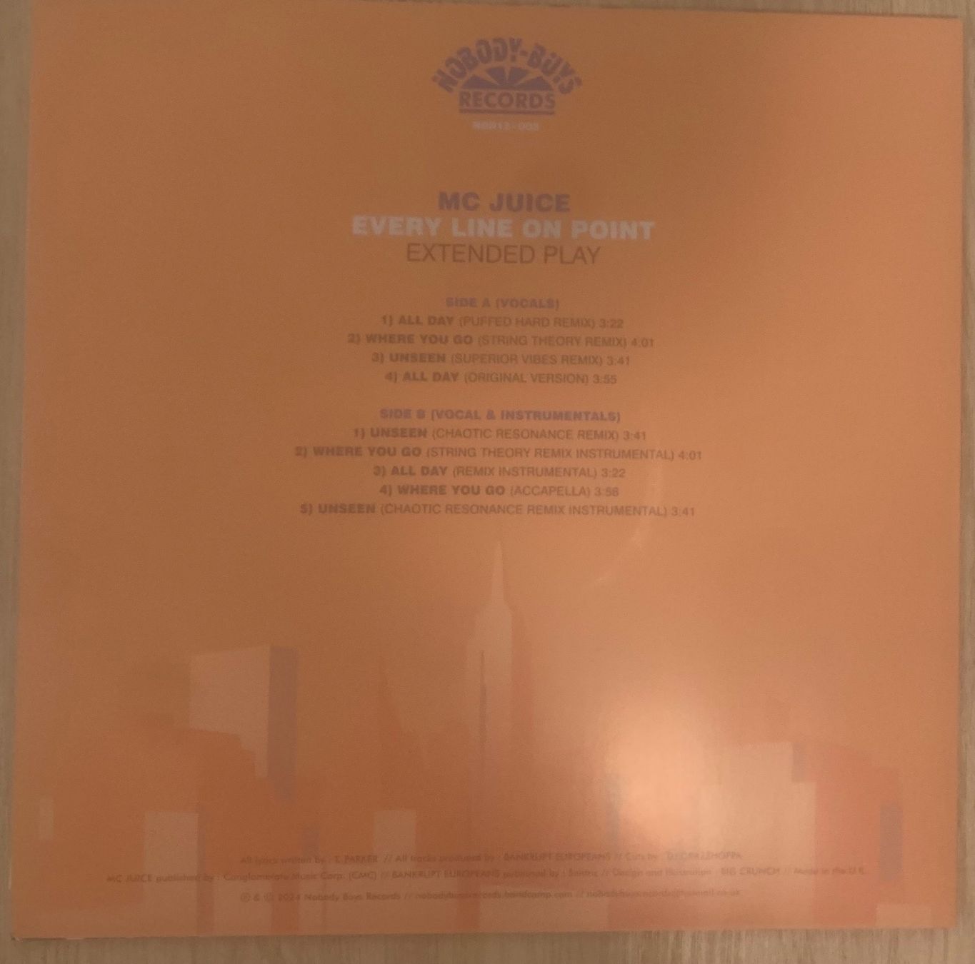 Dischi in vinile: MC JUICE - Every Line On Point EP 2024 Limited – Usato da Mühlethal venduto da superfast78 1