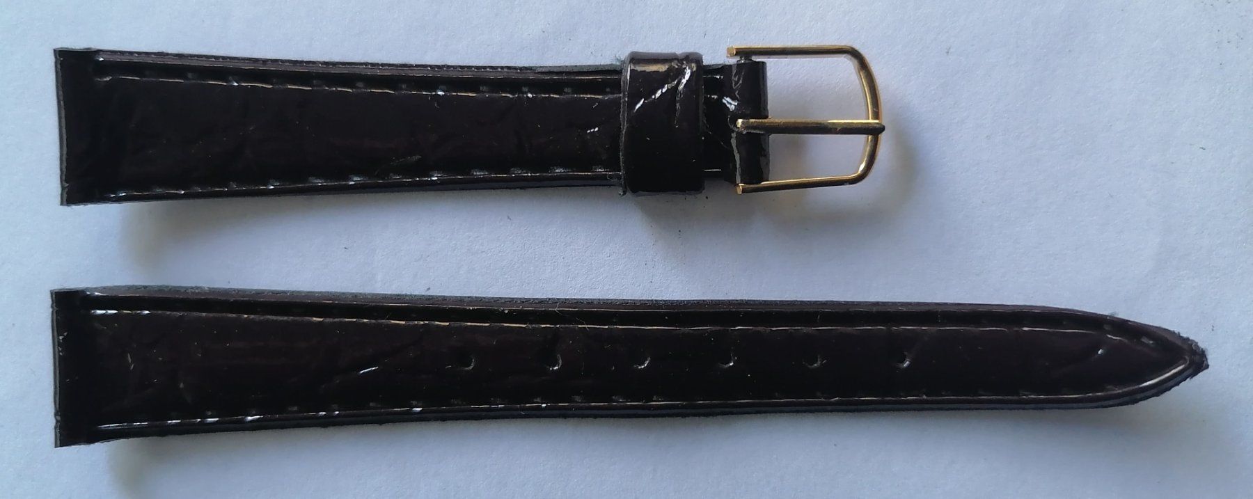 Bracelet De Montre Femme En Cuir Crocodile Noir - Largeur 14 Mm, Neuf Avec étiquettes, Remplacement élégant