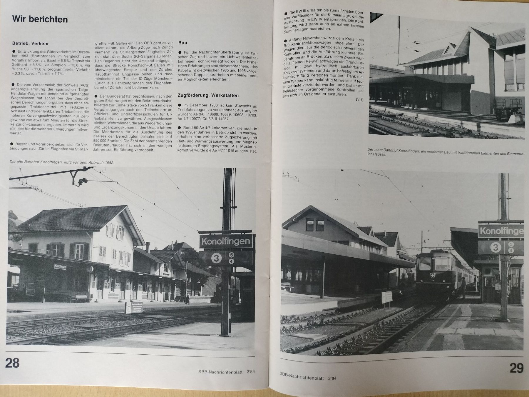 Riviste & Magazine: SBB CFF FFS Nachrichtenblatt von 1984 – Usato da Schwanden Sigrisw venduto da pho_2mc9 5