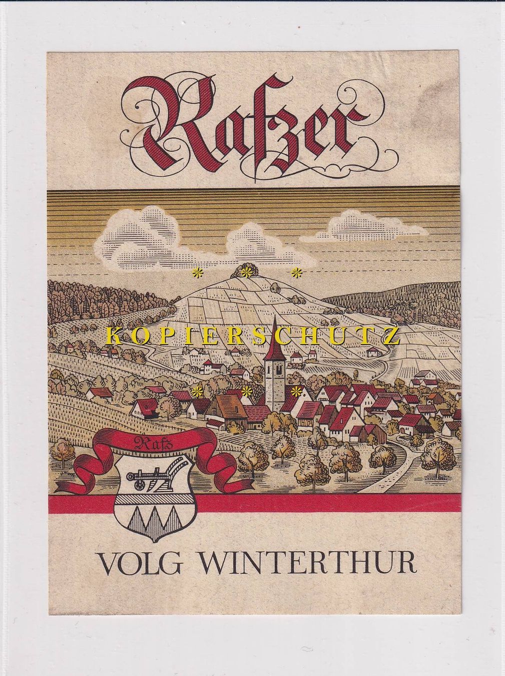 Carta: Etikette für Wein - Rafzer /bd – Usato da Hombrechtikon venduto da Rudolf07