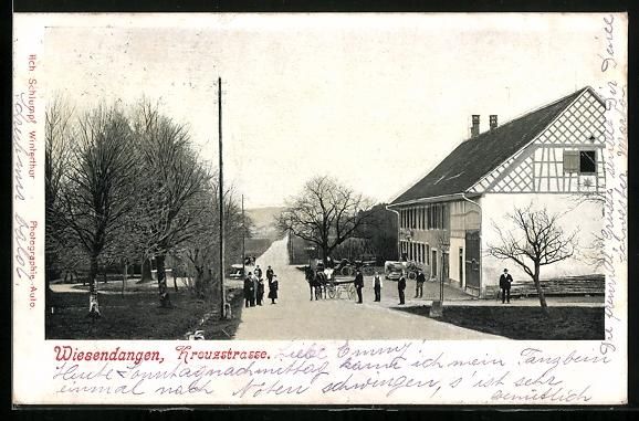 Ansichtskarten: Wiesendangen, Kreuzstrasse mit Passanten – Gebraucht aus Berlin von bartko-reher