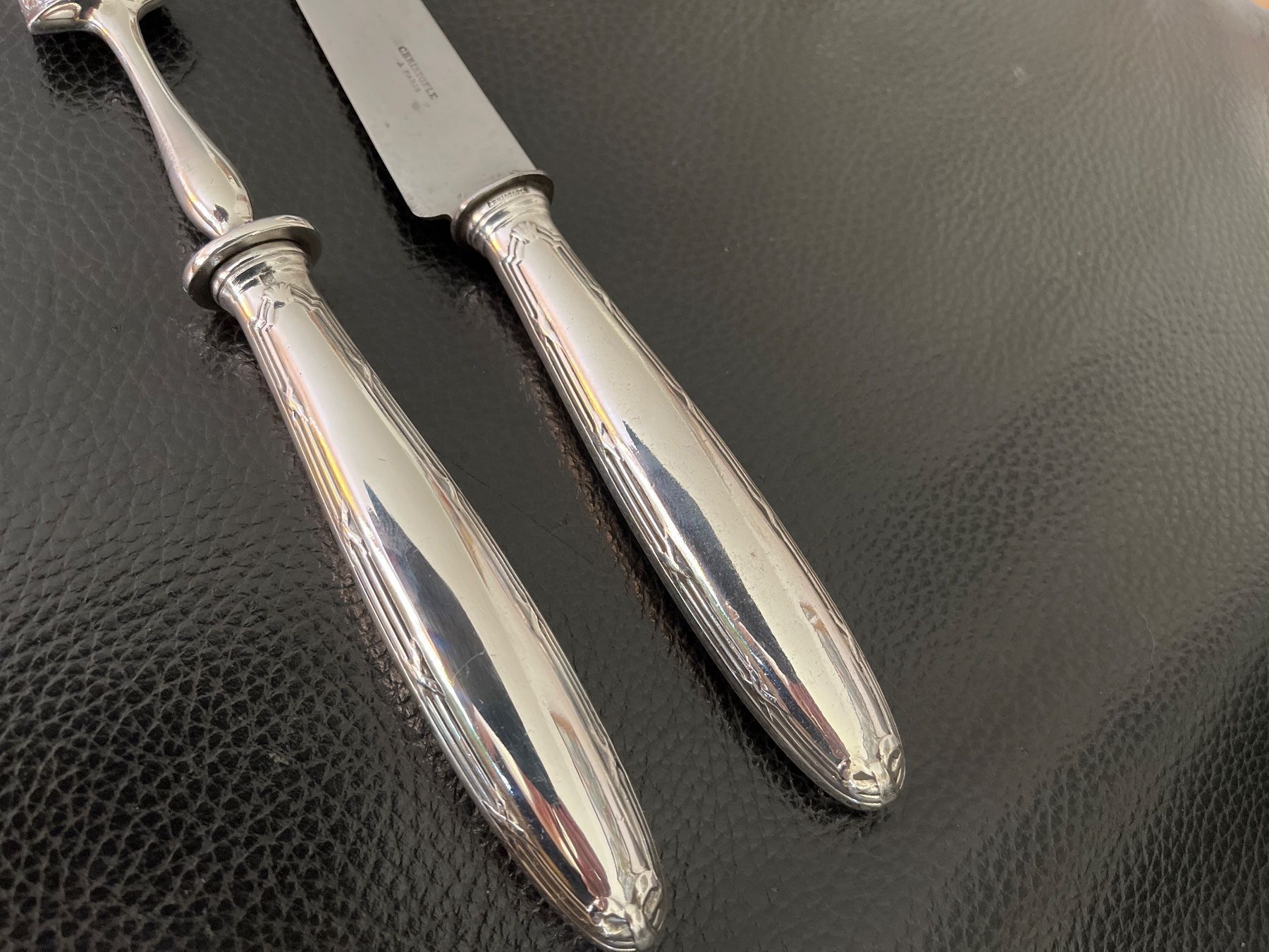 Christofle Set di posate: Couverts à gigot Christofle Ruban – Usato da Morges venduto da bijouxsterling2019 2