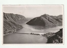 AK 1951 Lago Lugano Ponte Melide Melide-rechts Bissone-links