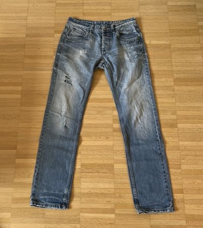 Tony Copper Jeans S/28 – hellblau washed / destroyed Look