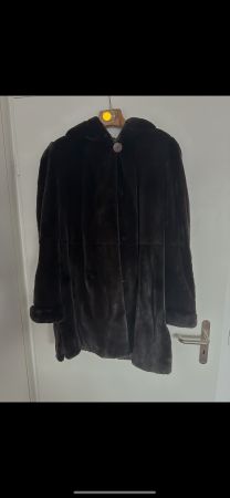 SAMT NERZ DAMEN MANTEL- WUNDERSCHÖNES EDLES MODELLE-GR.40