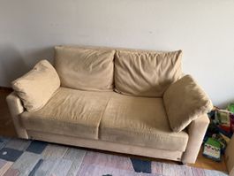Couch beige Stoff
