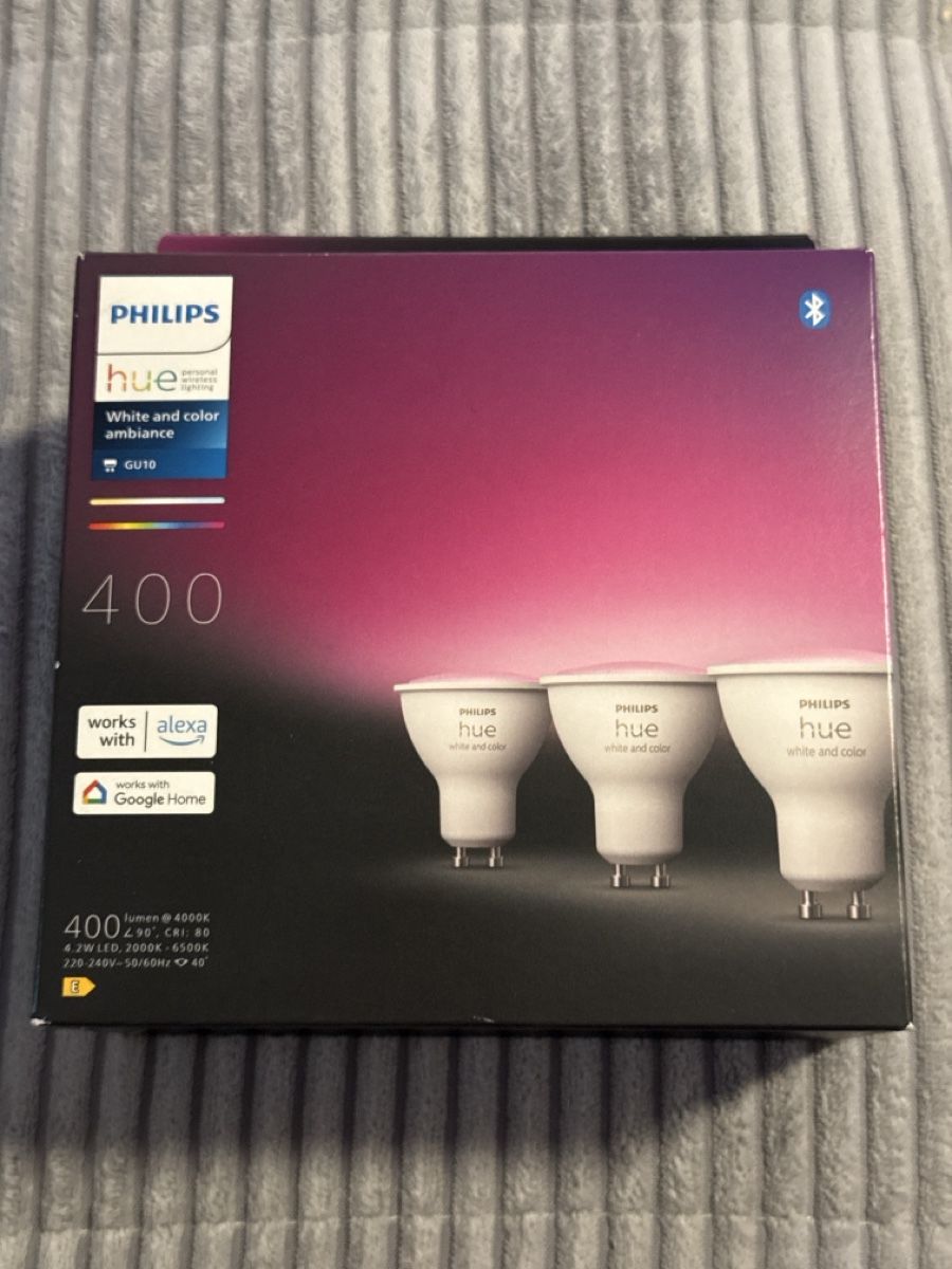 Philips Lampade: Philips Hue -  GU10 Lamps 3 Pack New – Nuovo e nell'imballaggio originale da Aarau venduto da Agp_Thrift44