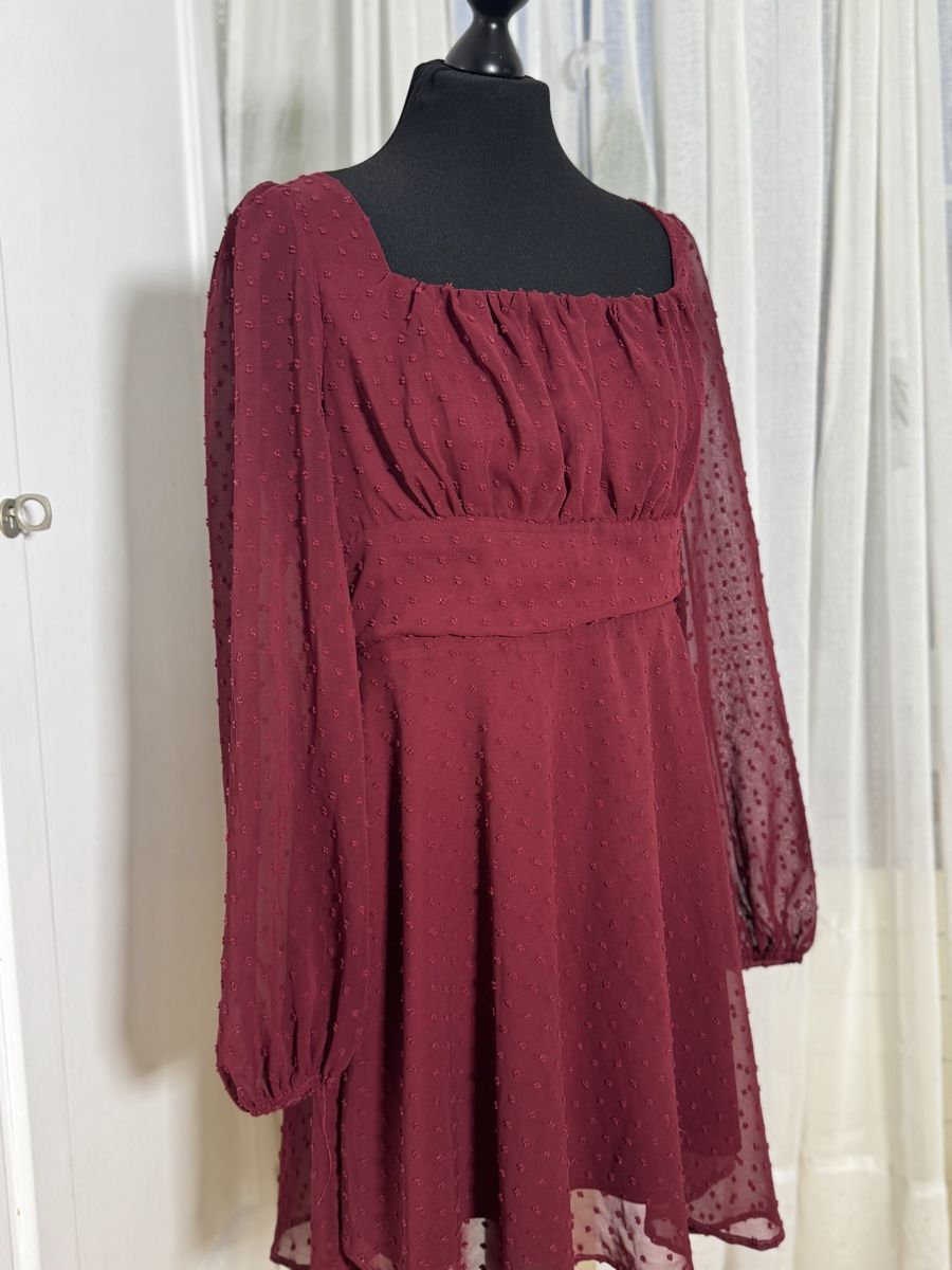 Vestiti: Bordeaux rotes Kleid Gr.L – Usato da Wetzikon ZH venduto da el-lustigo2