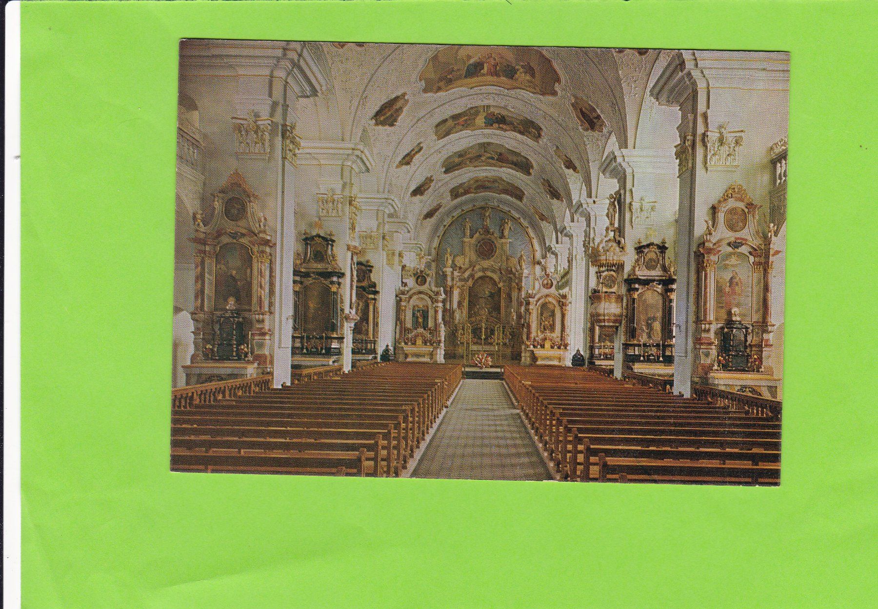 Ansichtskarten: Klosterkirche Engelberg-Innenansicht – Gebraucht aus St. Peterzell von neckertal