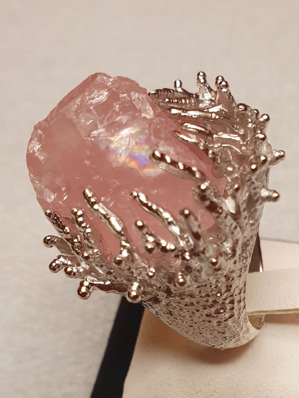Anelli: Ungeschliffener Rosenquarz Ring – Nuovo (secondo la descrizione) da Zürich venduto da benedikt12 3