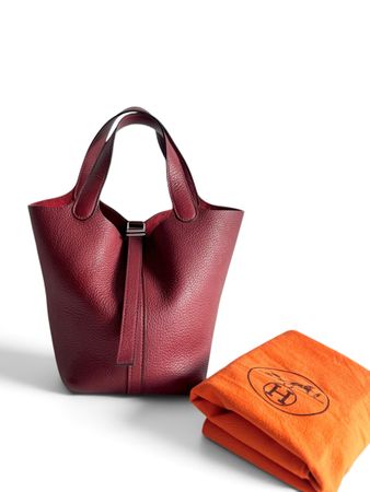 HERMES Taurillon Clemence Picotin Lock 18 PM Rouge Tasche