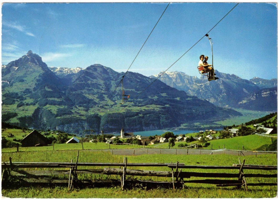 Ansichtskarten: Amden - Sessellift Mattstock – Gebraucht aus Binningen von Mountainrider