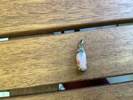 Verkaufe Anhänger aus marmorierten Edelstein Weiss Rosa Schw
