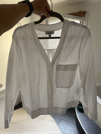 White COS linen blend blouse size 34 - perfect for summer!