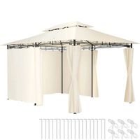 Luxus Garten Pavillon 4x3m mit 6 Seitenteilen VESTARO