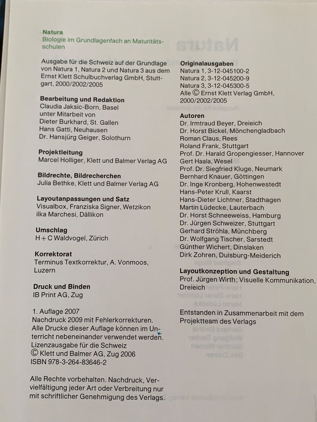 Libri: Schulbuch: Natura – Usato da Weiningen ZH venduto da Samsonite7 1