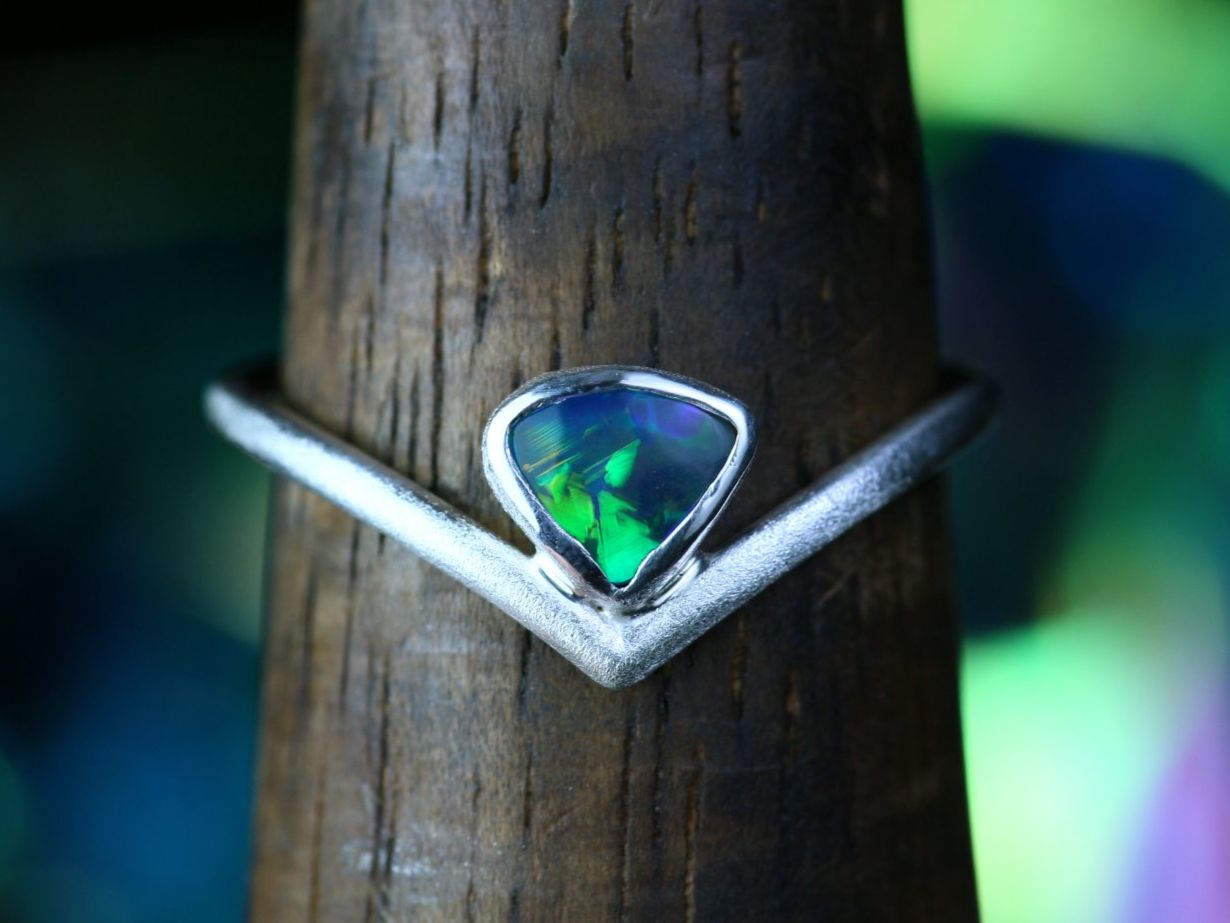 Anelli: AURALIS Wunderschöner Opal Silberring · Grösse EU 55 – Nuovo e nell'imballaggio originale da Bern venduto da OSONO.Design 1