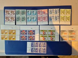 11 postfrische Viererblocks Helvetia Briefmarken 1986
