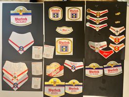Etiketten Warteck Bier diverse