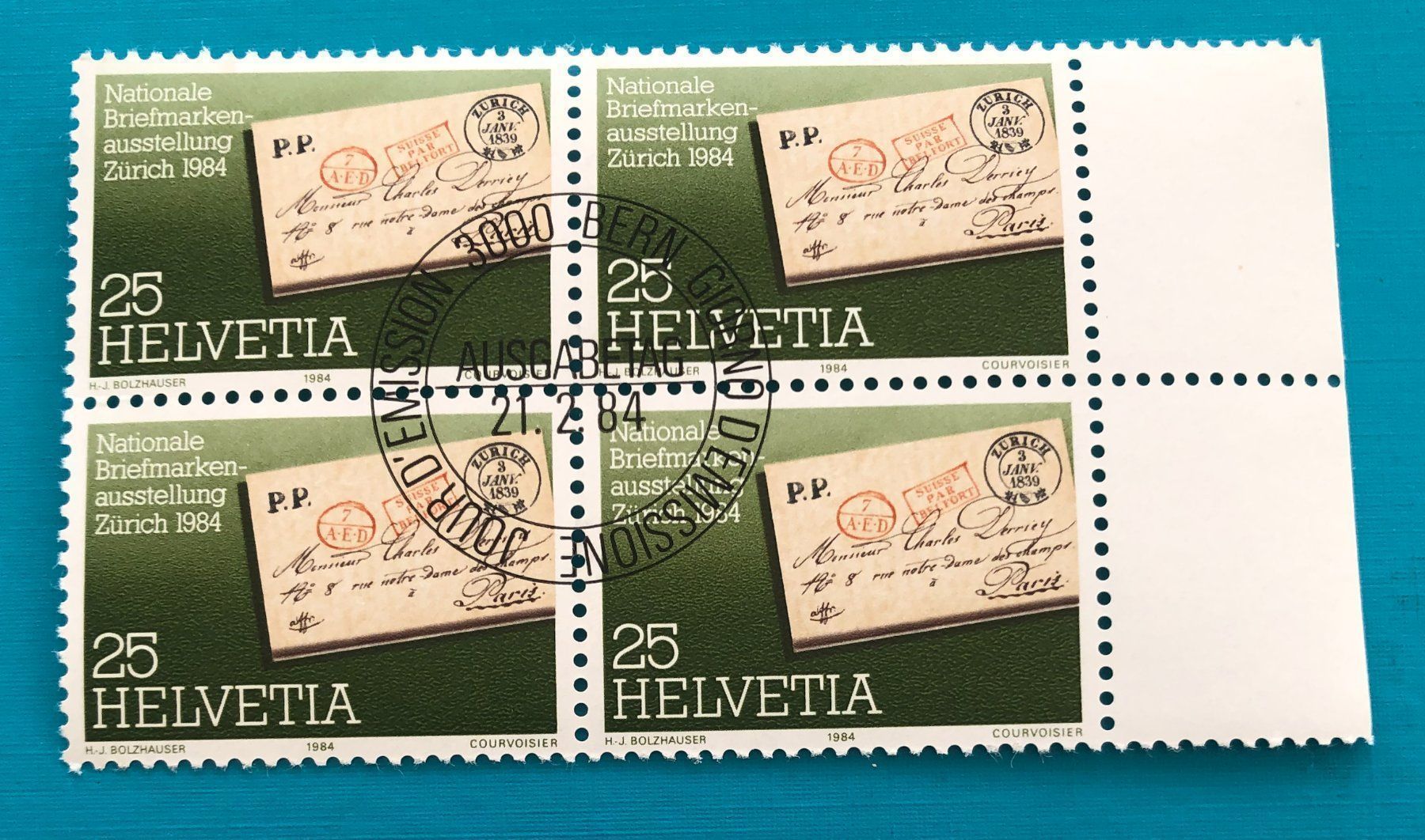 Tutti i francobolli: 4 er Block Nr.705 mit Vollstempel Bern – Usato da Aarau venduto da Billa007
