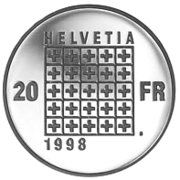 20 CHF - Pièce commémorative 1998 : 200 ans République CH