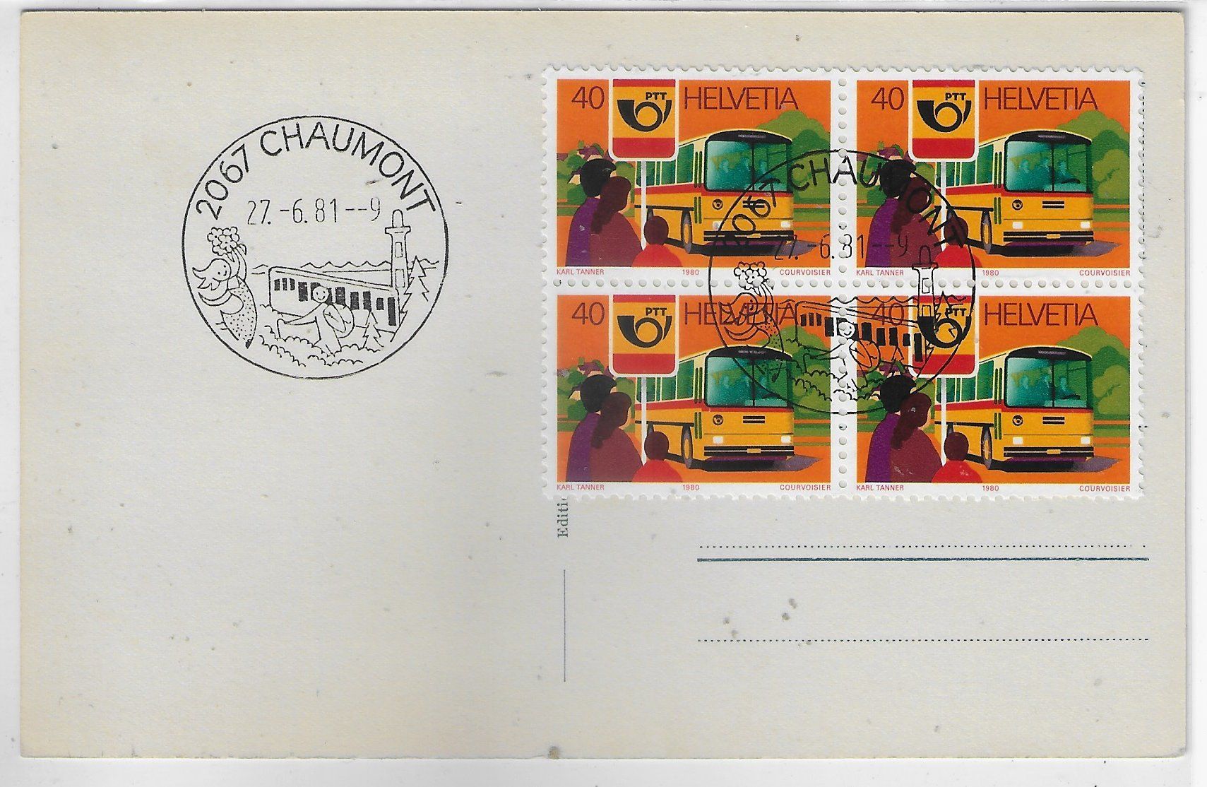 Cartoline postali: Chaumont s/Neuchatel - allee des Tilleuls – Usato da Ettingen venduto da Kartenplanet 1