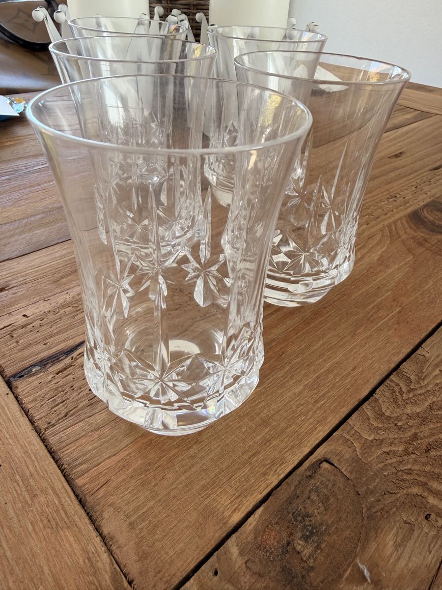 Bicchieri: 5 Kristallgläser / Wassergläser mit Sternmuster – Usato da Adligenswil venduto da mypremium-shop