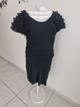 Black Dress with Ruffled Sleeve