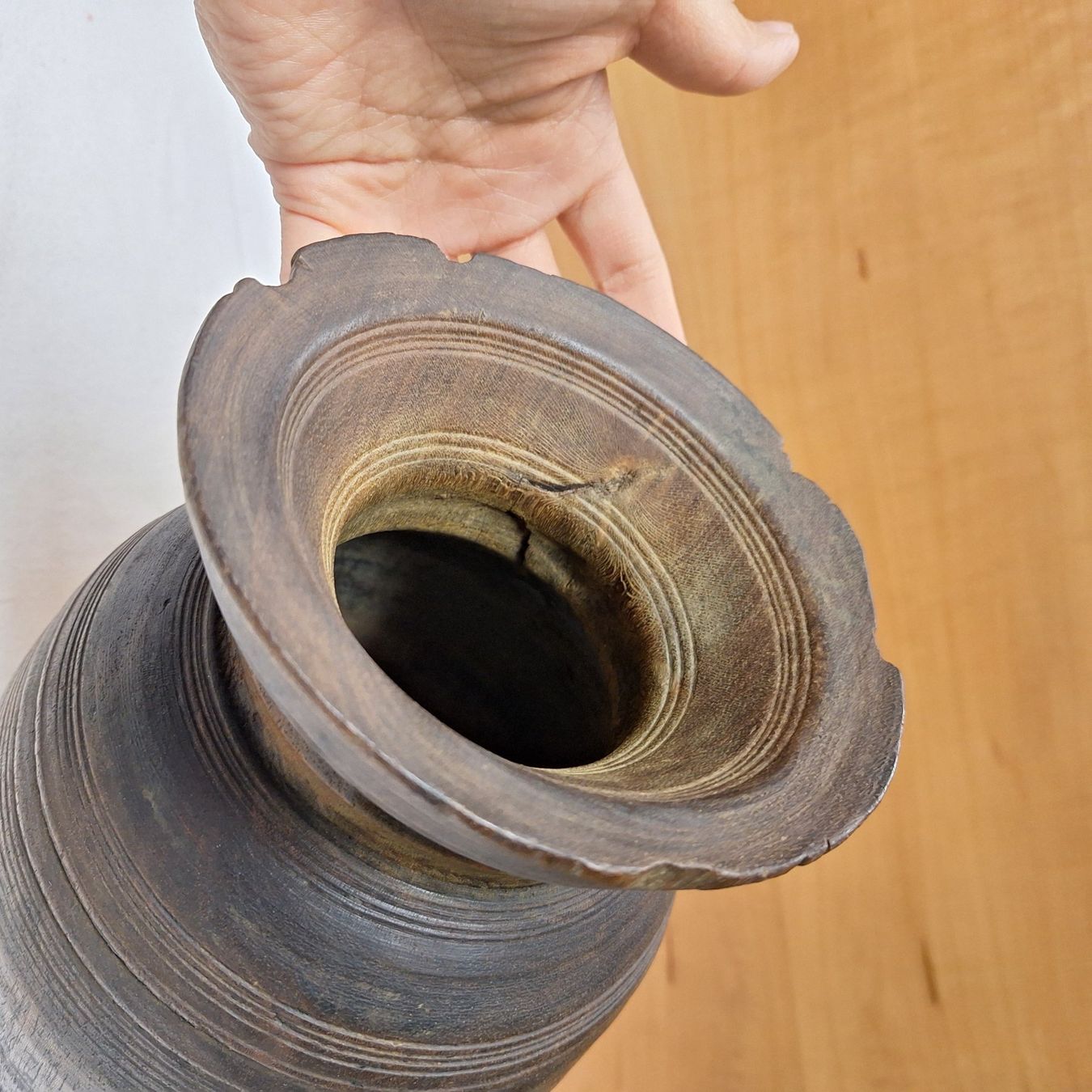 Vasi & Recipienti: Antike, alte Holz Vase, Gefäss – Usato da Winterthur venduto da Goldpipau 5