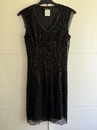 Marc Cain Kleid schwarz mit Pailletten Gr. N2